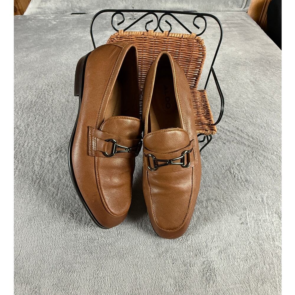 ALDO Men's Brown Cognac Horsebit Loafers Dress Shoes Size US 10
